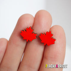 Maple Leaf Stud Earrings