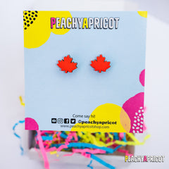 Maple Leaf Stud Earrings