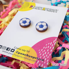 Soccer Ball Earrings - Blue