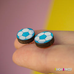 Soccer Ball Earrings - Pink