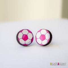 Soccer Ball Earrings - Teal