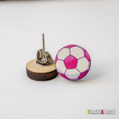 Soccer Ball Earrings - Blue