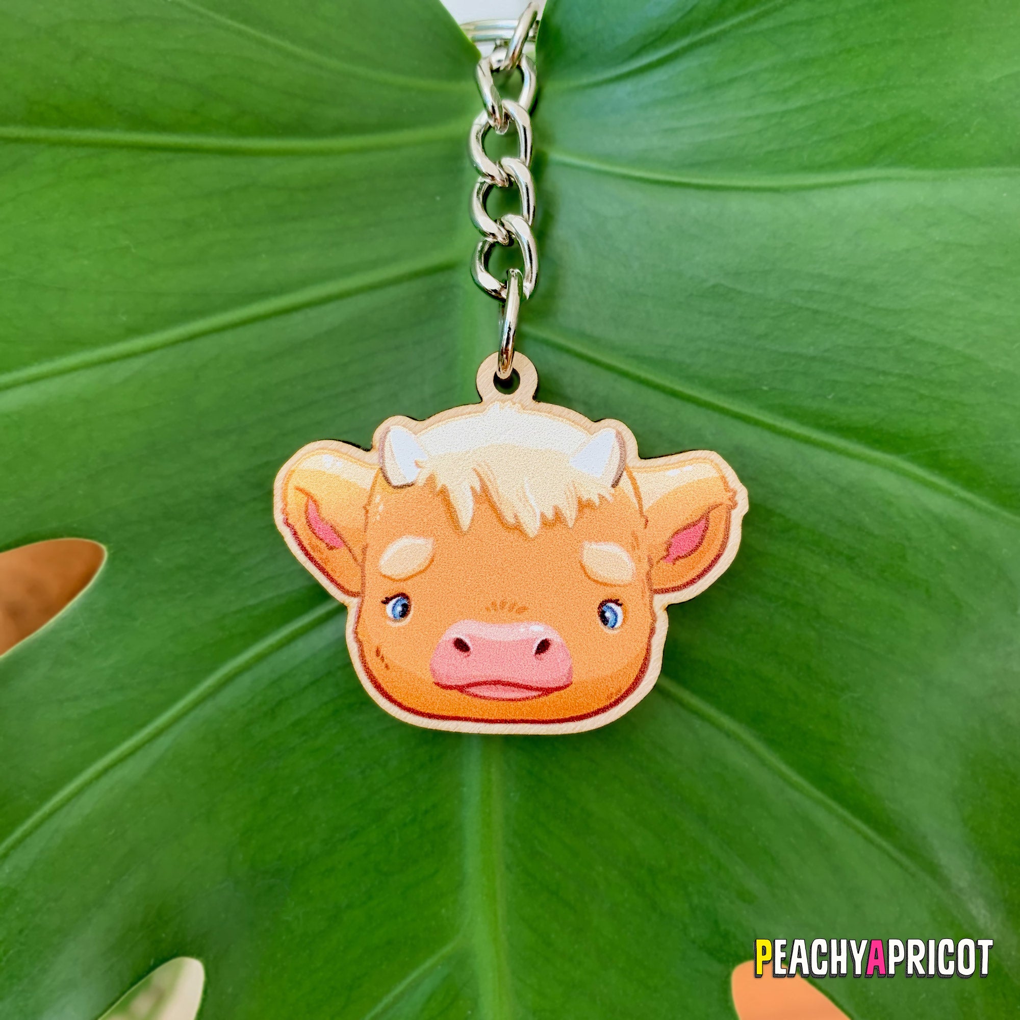 Young Highland Cow Keychain