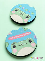 Kawaii Frog Car Coasters Set Of 2