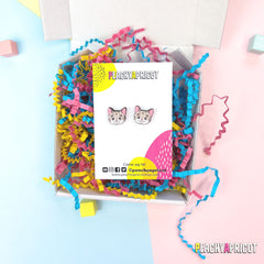 Cat Earrings - Grey